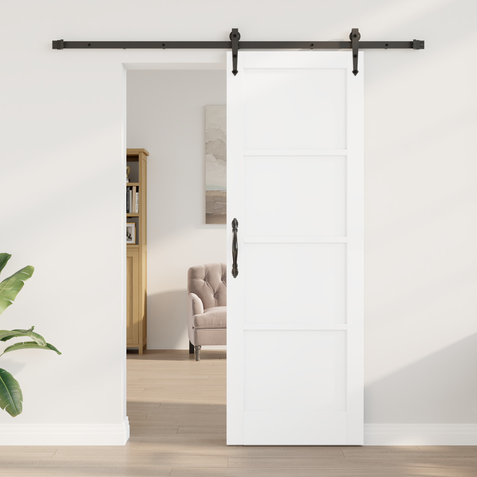 vidaXL Schuifdeur met Hardware Set - Wit 73,5x211 cm van Massief Peterenhout