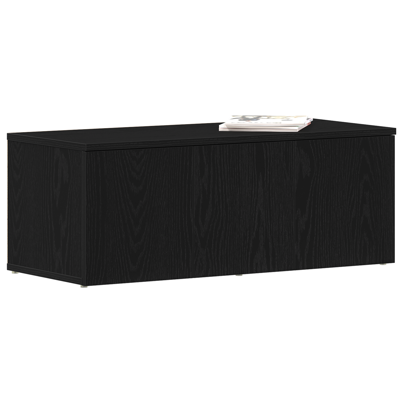 vidaXL TV-meubel Zwart Eiken 80x34x30 cm Gefabriceerd Hout