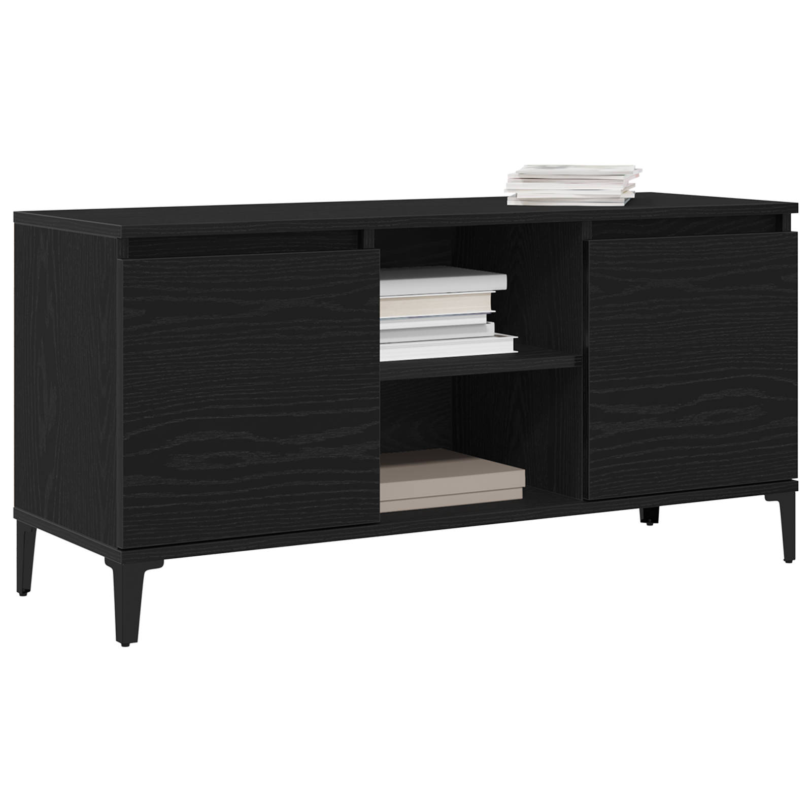 vidaXL TV-kast zwart eiken 102x35x50 cm bewerkt hout