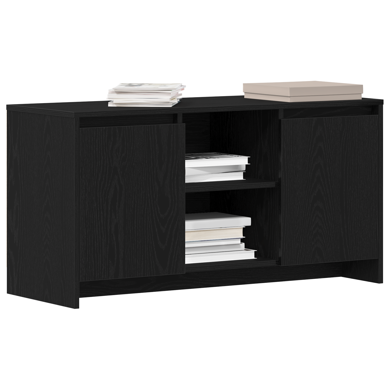 vidaXL TV-kast Zwart Eik 102x37,5x52,5 cm Bewerkt Hout
