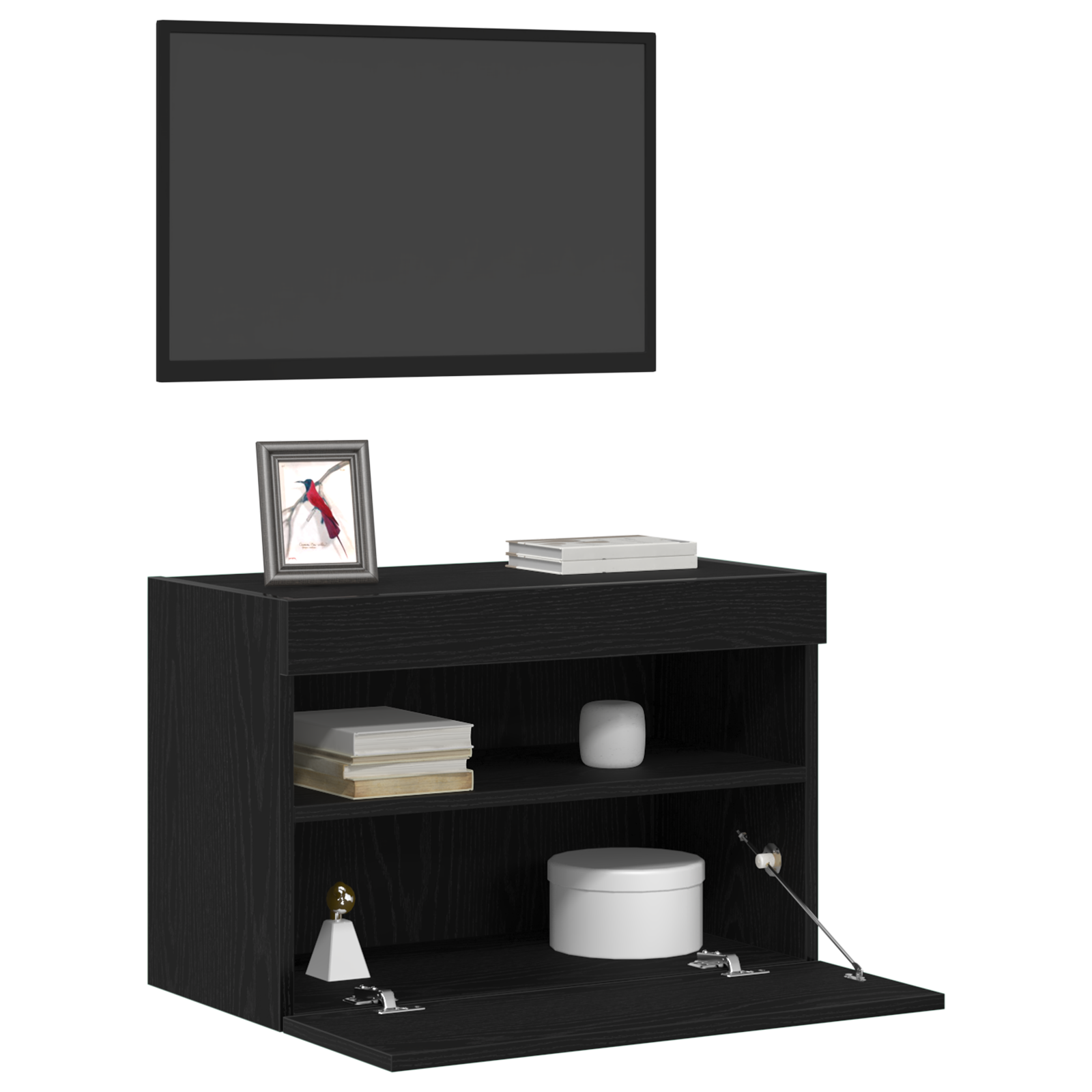 vidaXL Tv-wandmeubelen 2 st met LED 60x30x40 cm zwart eikenkleurig