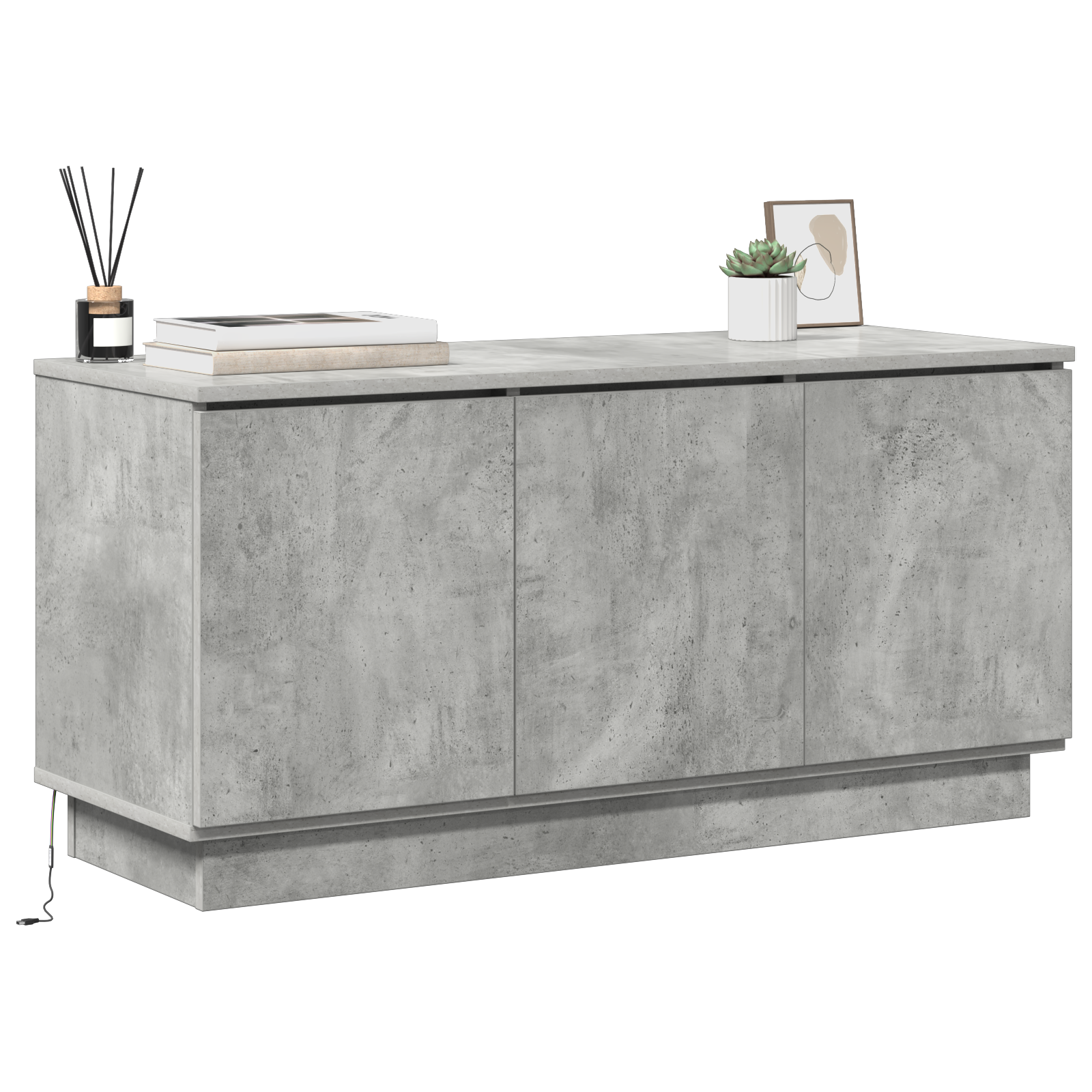 vidaXL TV-meubel Beton Grijs 100x38x49 cm Gelaagd Hout