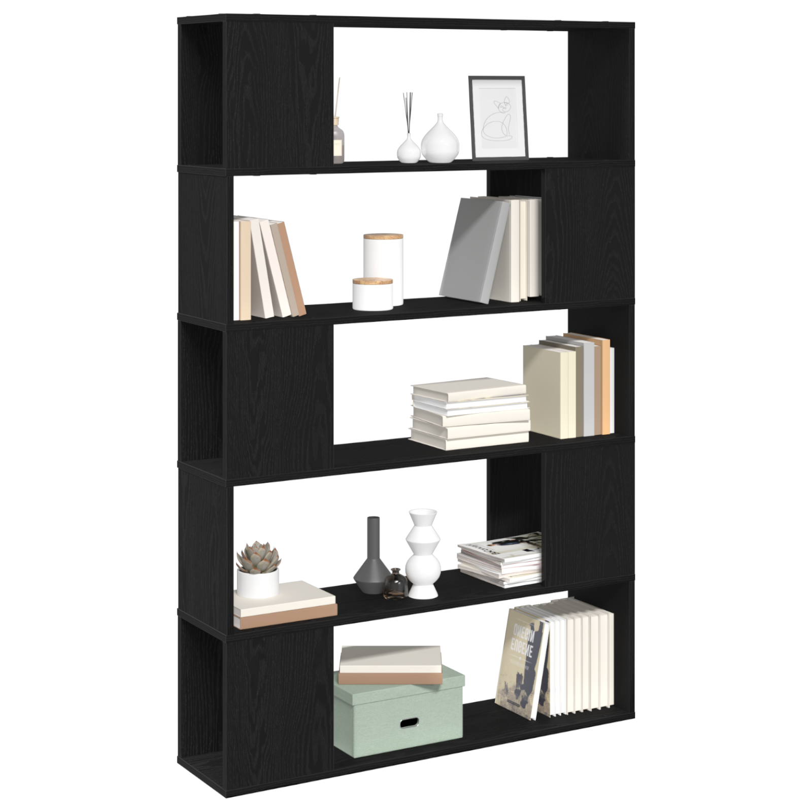 vidaXL Boekenplank Zwart Eiken 100x24x155 cm Gelaagd Hout
