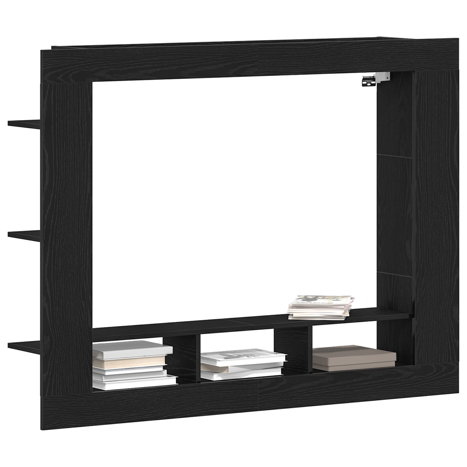 vidaXL Tv-meubel wandgemonteerd 152x22x113 cm zwart eikenkleurig
