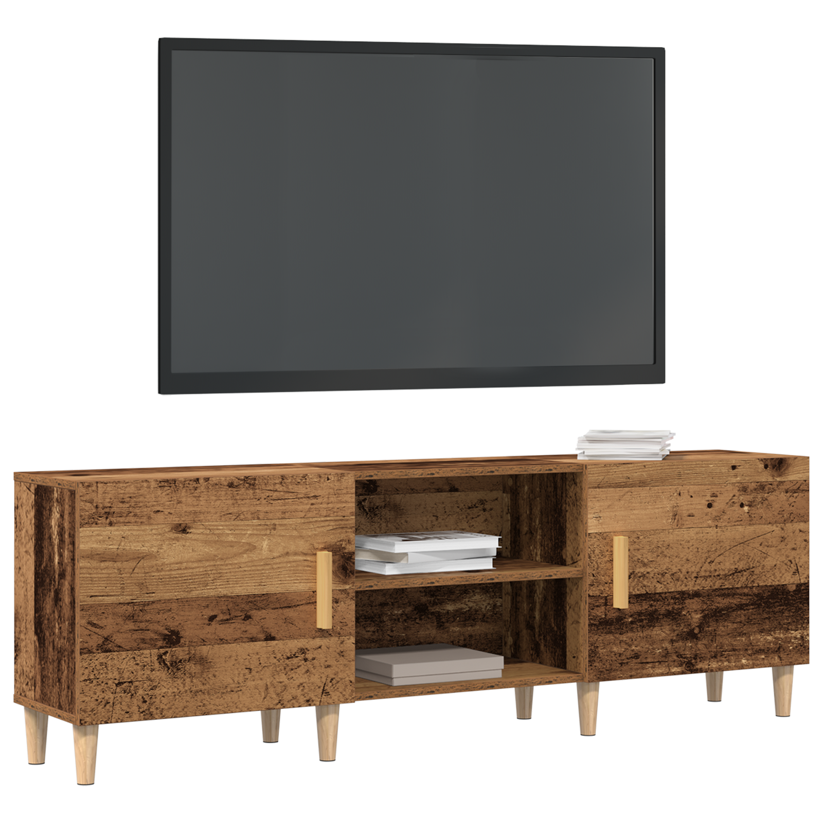 vidaXL Tv-meubel 150x30x50 cm bewerkt hout oud houtkleurig