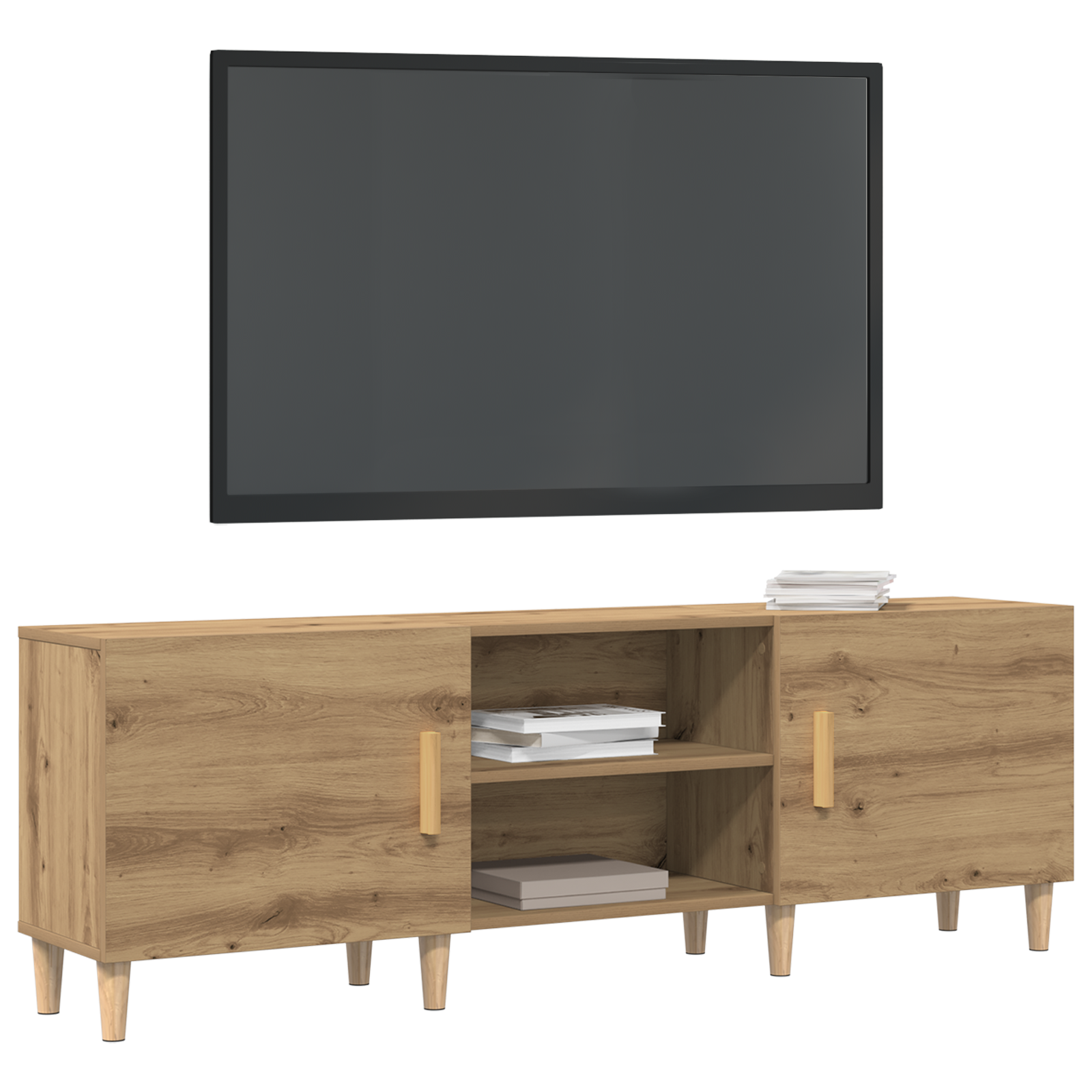vidaXL TV-meubel in Artisan Eiken - 150x30x50 cm - Gemaakt van Engineered Wood