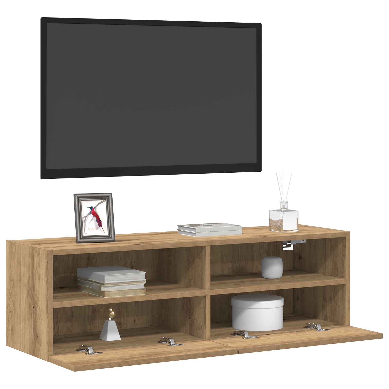 vidaXL Tv-wandmeubelen 2 st 100x30x30 cm bewerkt hout artisnaal eiken