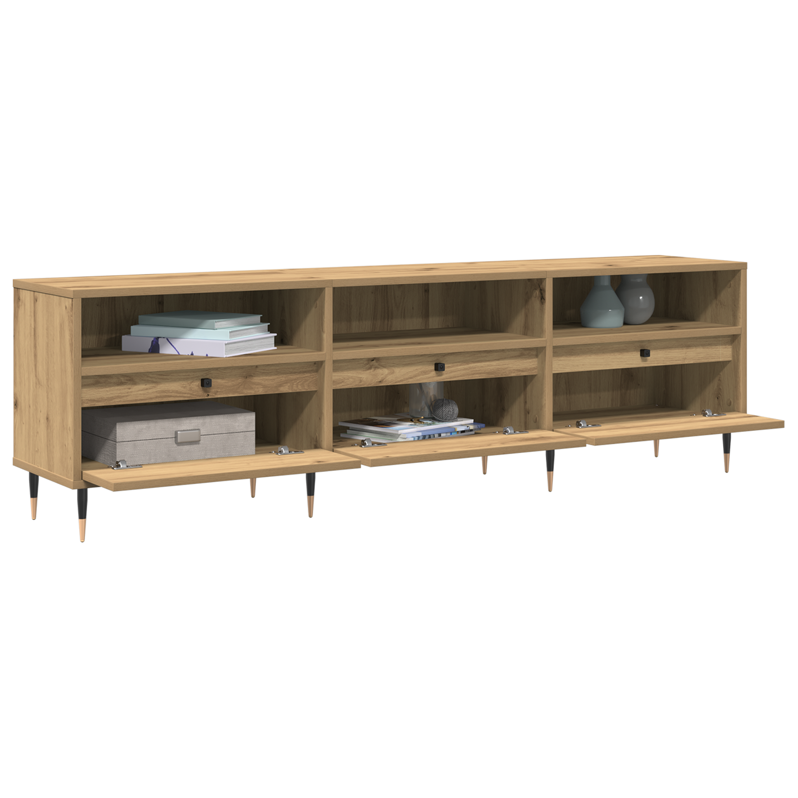 vidaXL Tv-meubel 150x30x44,5 cm bewerkt hout artisanaal eiken
