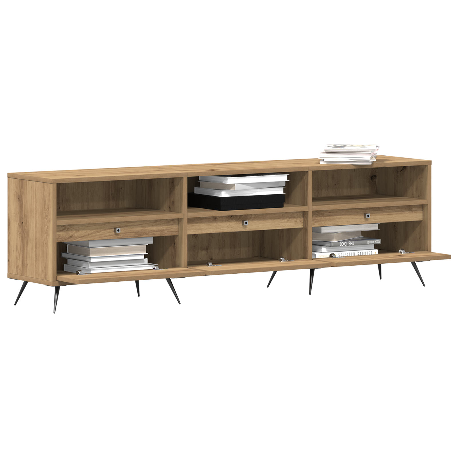 vidaXL TV-meubel Artisan Eiken 150x30x44,5 cm Bewerkt Hout