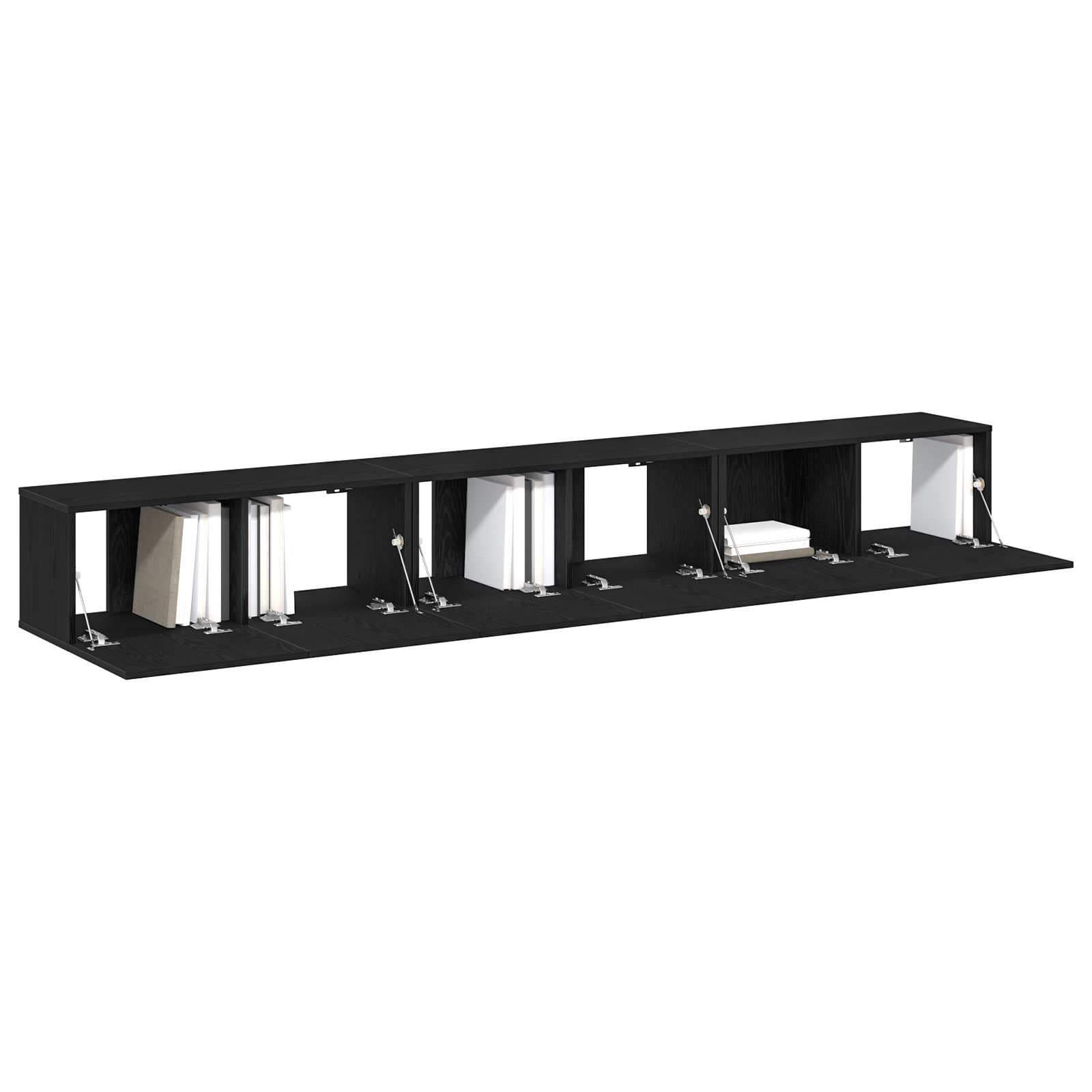 vidaXL 3-delige TV-meubel Set - Zwart Gegelakt Hout
