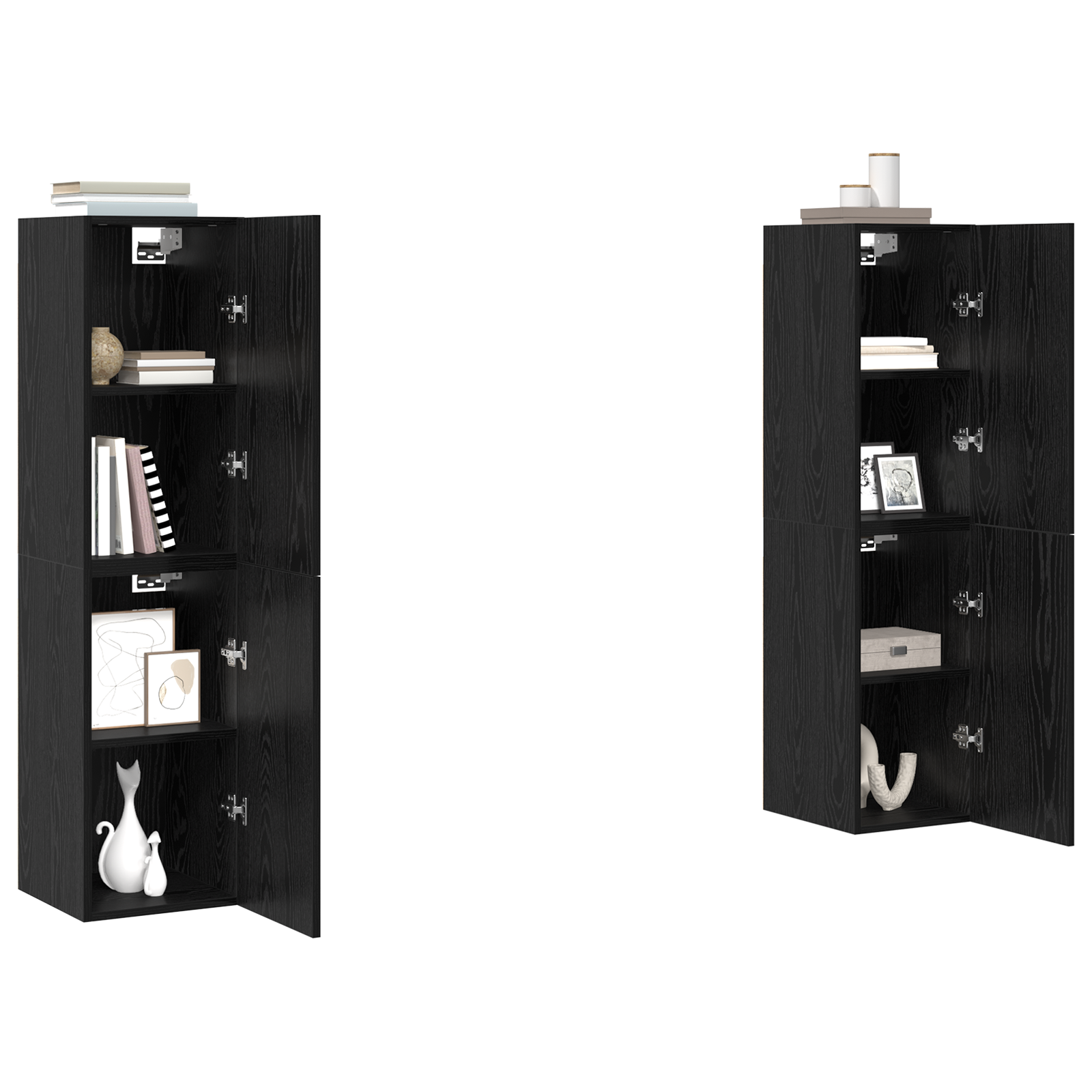 vidaXL Tv-meubelset 4 pcs Zwart eiken 30.5 x 30 x 60 cm Bewerkt hout