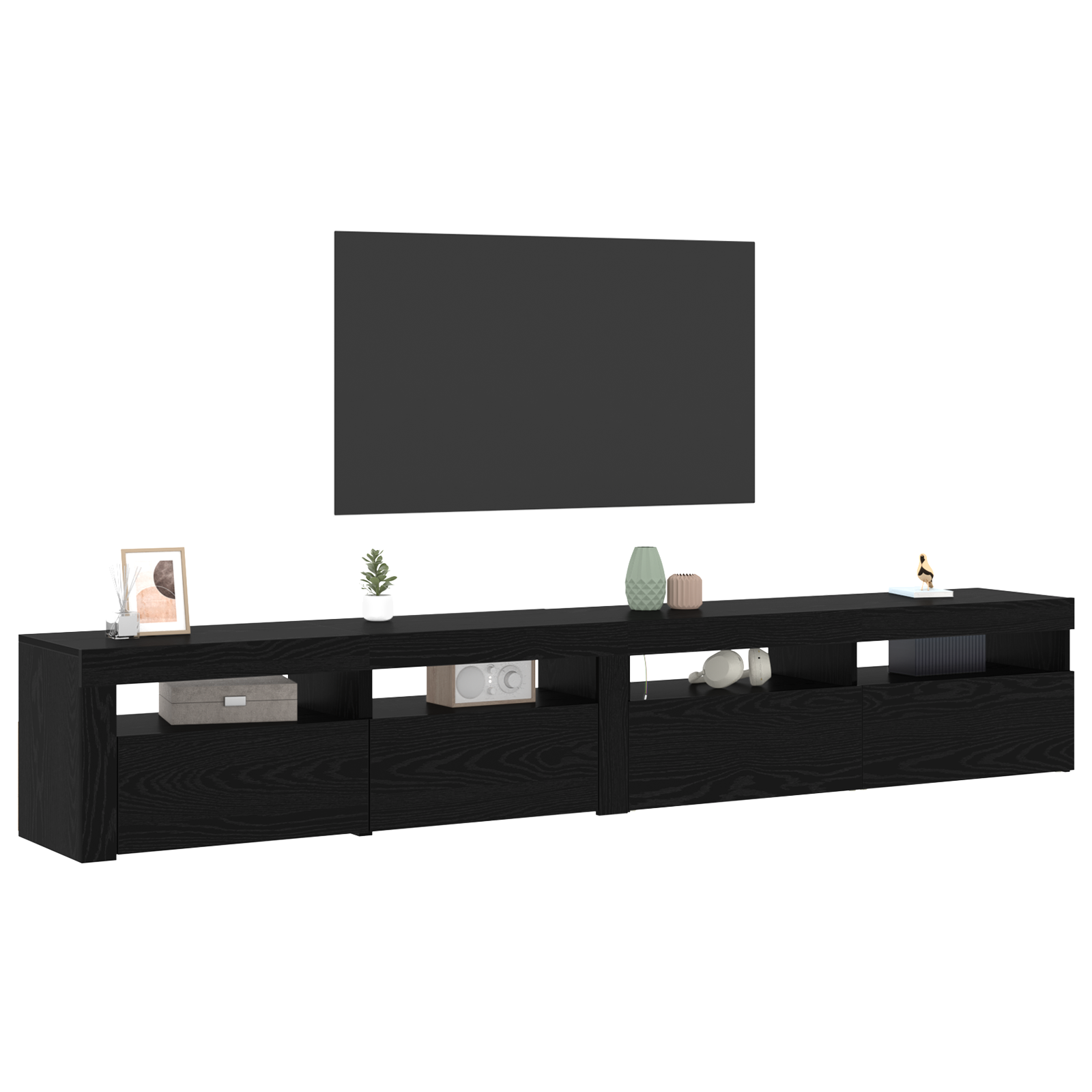vidaXL Tv-meubels 2 st met LED bewerkt hout zwart eikenkleurig