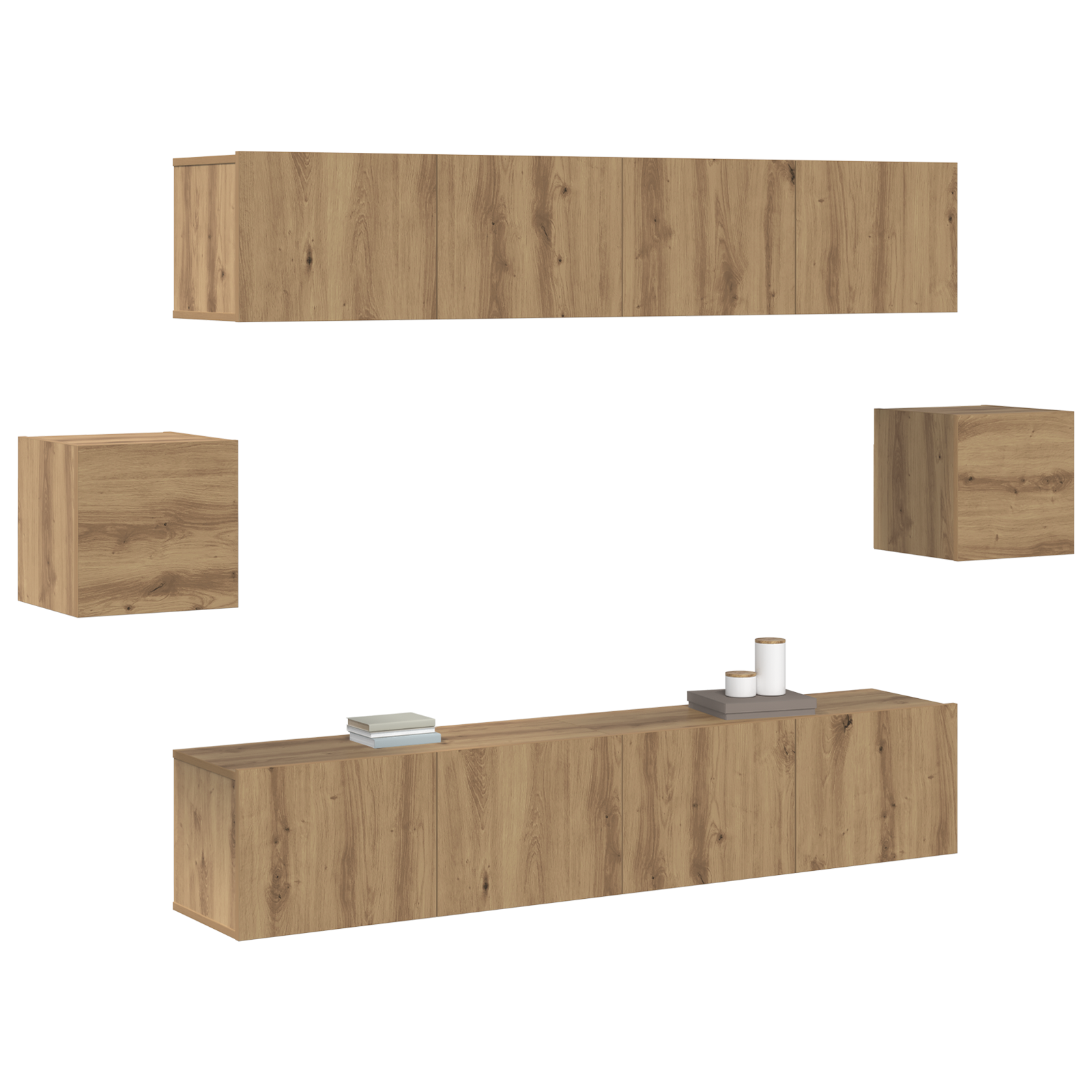 vidaXL 6-delige TV Kast Set Artisan Eiken Geengineerd Hout