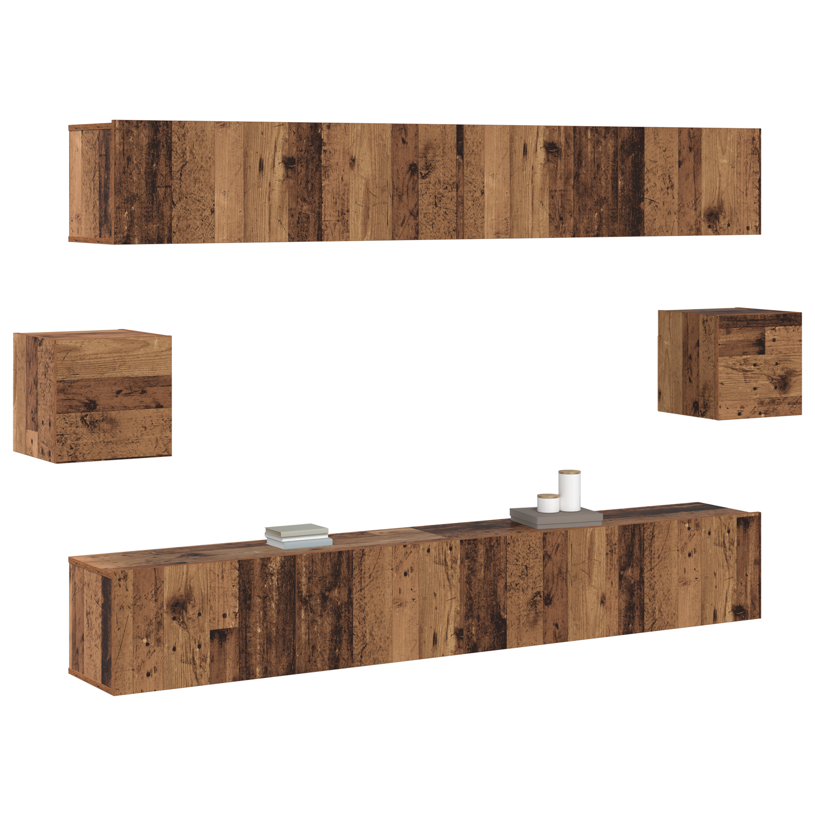 vidaXL 6-delige TV Kast Set Oude Hout Engineering Hout