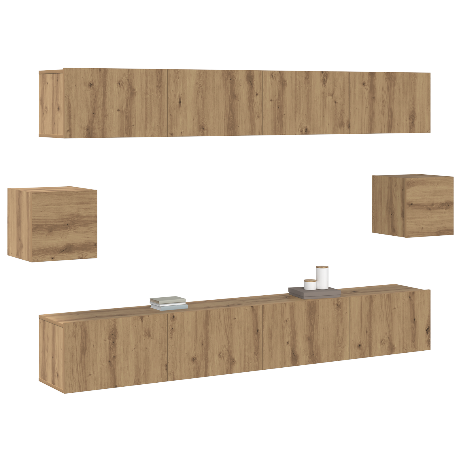 vidaXL 6-delige TV-kast set Artisan eiken Bewerkt hout