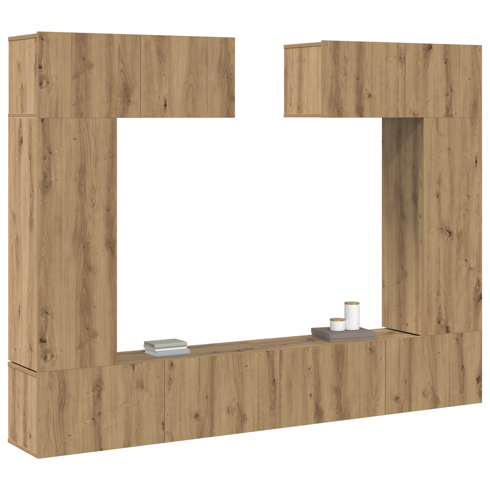 vidaXL 6-delige TV Kast Set Artisan Eiken Bewerkt Hout