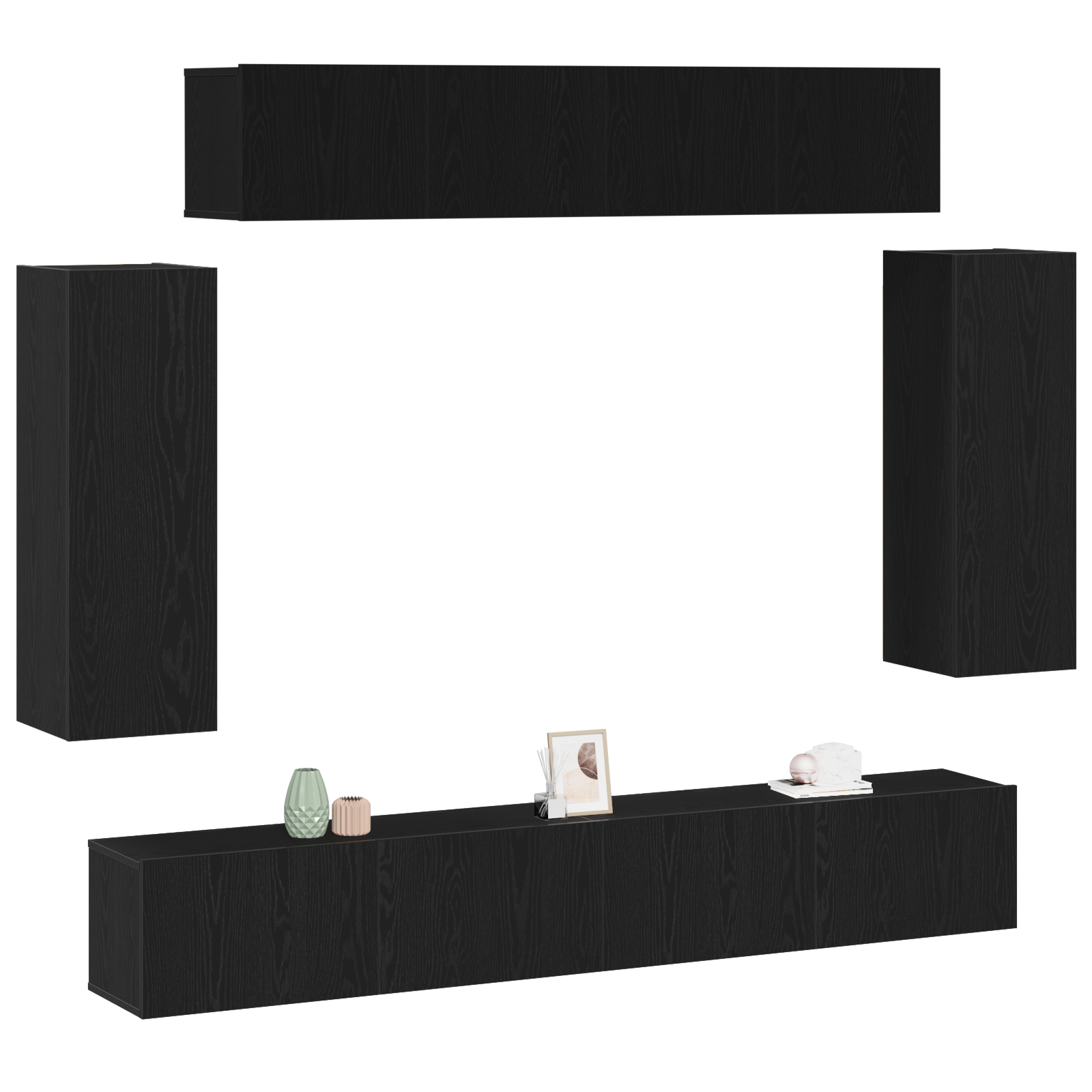vidaXL 6-delige TV-kast set - Afwerking van oud hout van engineered wood