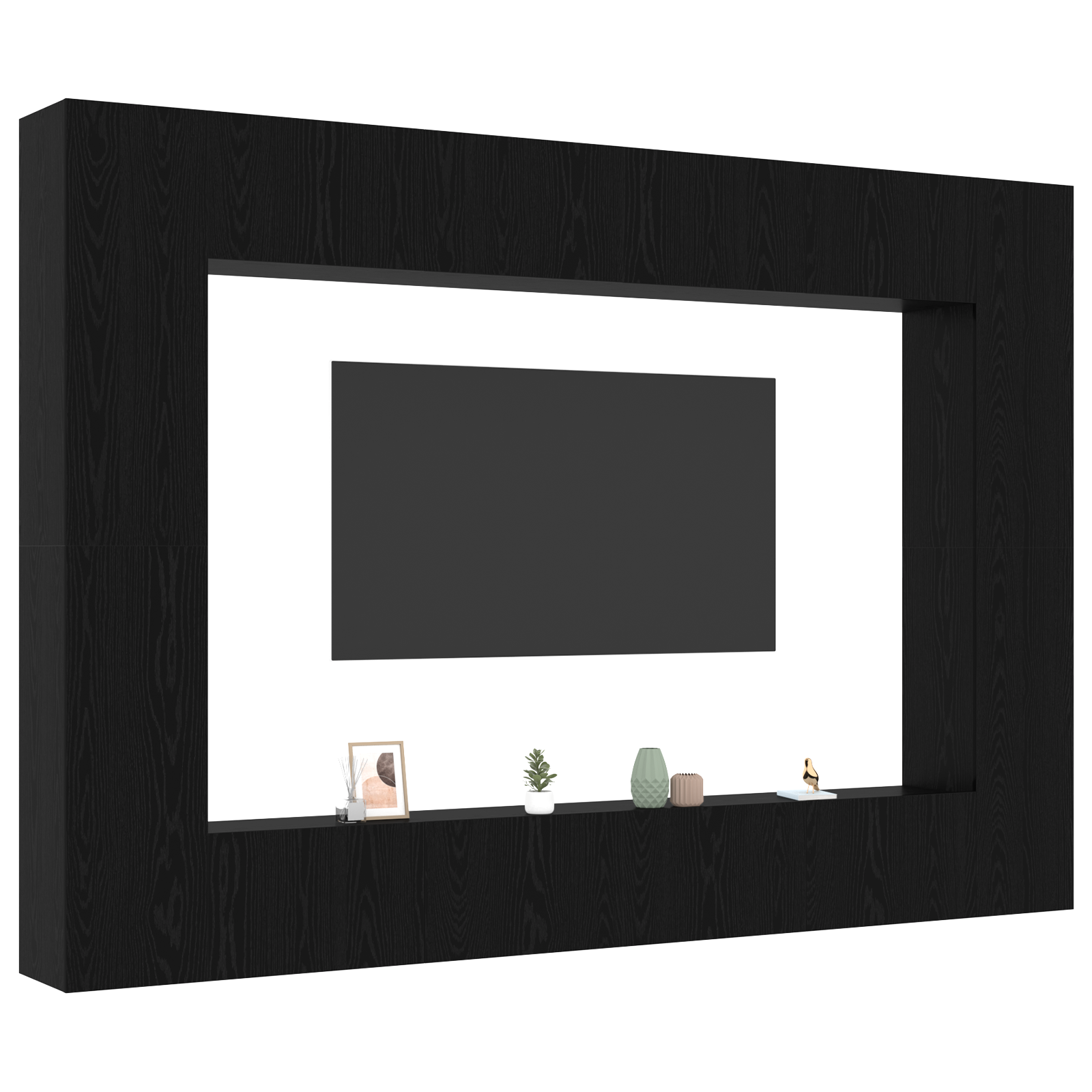 vidaXL 12-delige TV-kastenset Wandmontage Zwart eiken Bewerkt hout