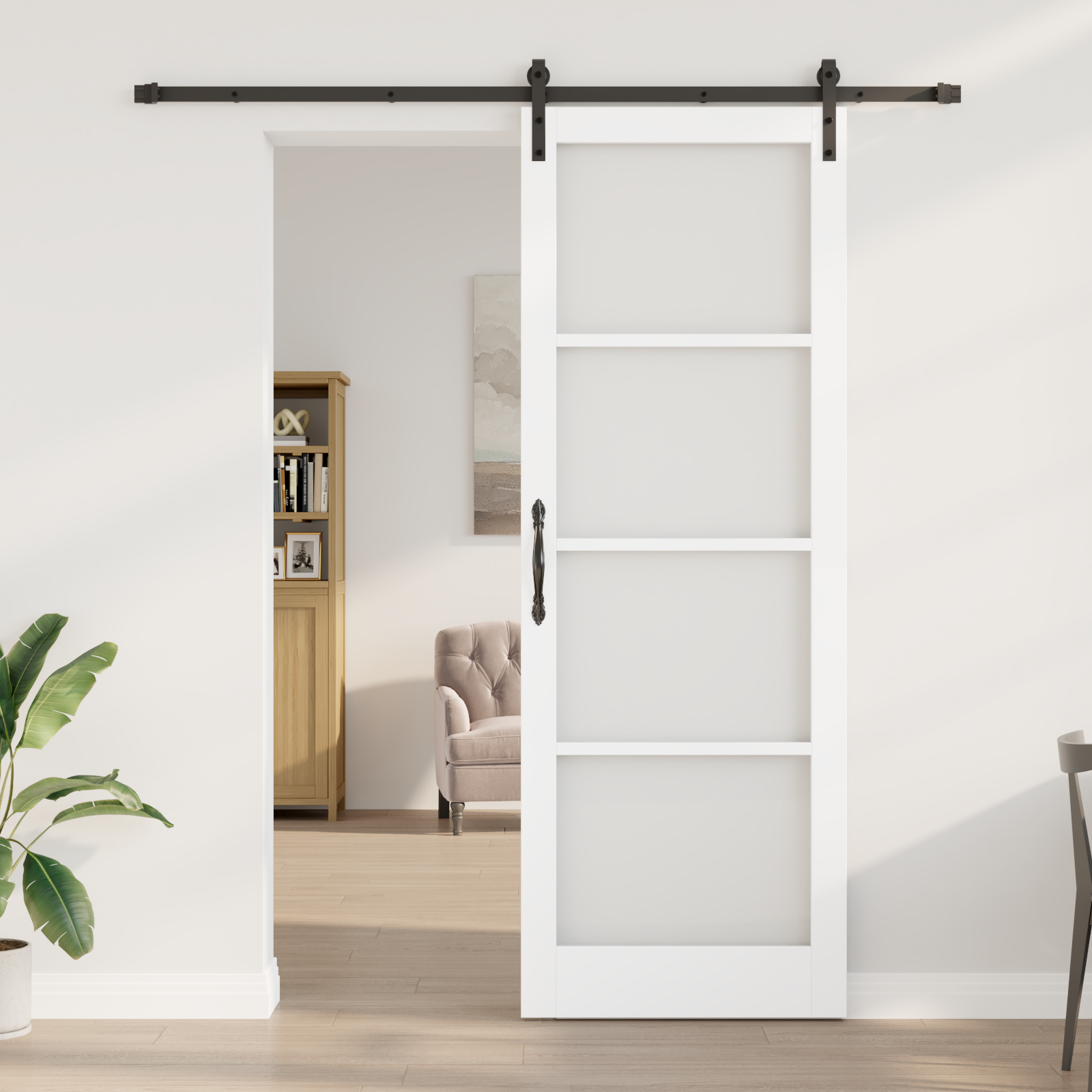vidaXL Schuifdeur met Hardware Set 'ORKDAL'Wit 83x232 cm
