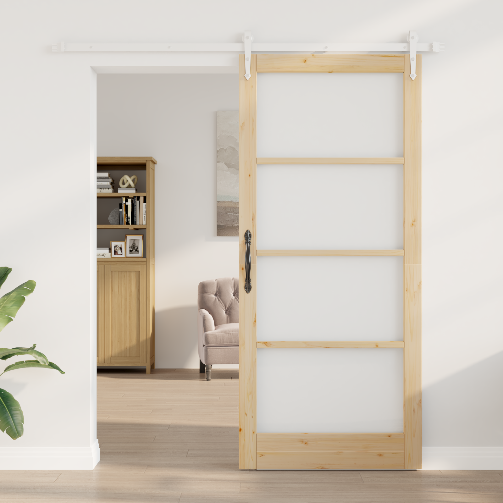 vidaXL Schuifdeur met Bevestigingsset 93x211 cm Massief Vurenhout