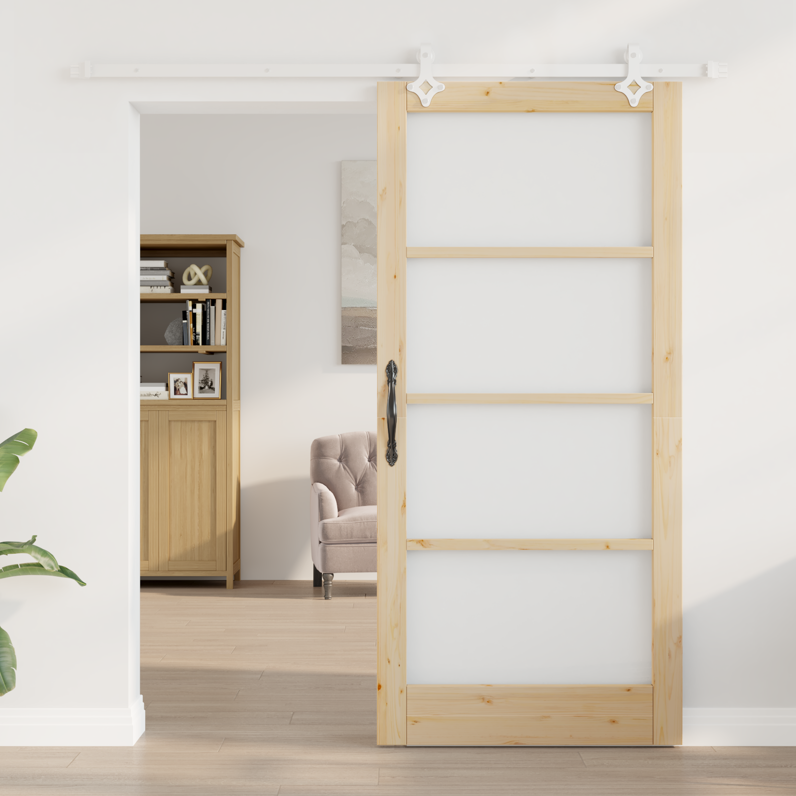 vidaXL Schuifdeur met Montage Set 93x202 cm Massief Vurenhout