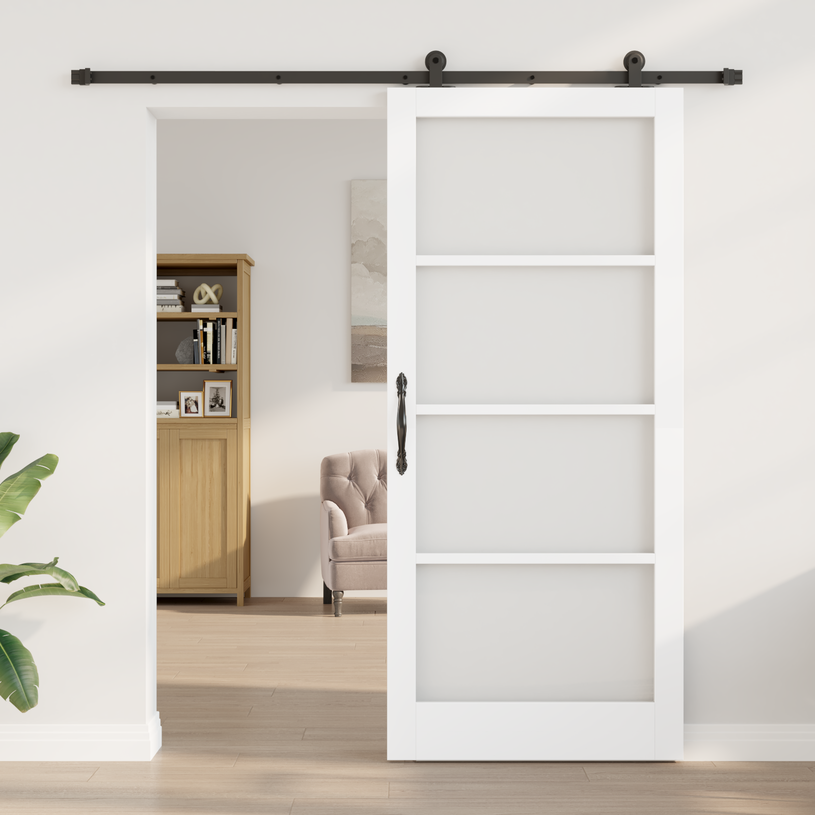 vidaXL Schuifdeur met Bevestigingsset 'ORKDAL'Wit 93x211 cm