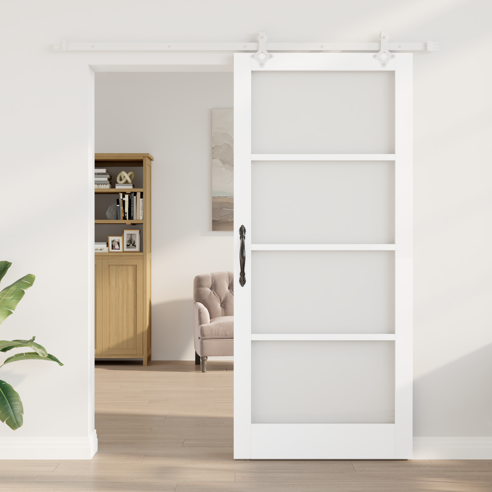 vidaXL Schuifdeur met Bevestigingsset Wit 93x211 cm Massief Hout