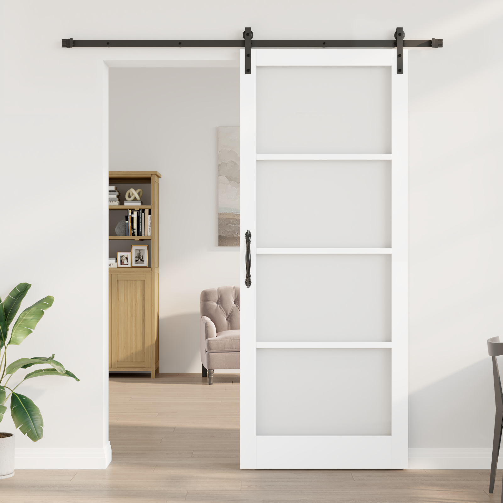vidaXL Schuifdeur met Hardware Set 'ORKDAL'Wit 93x232 cm