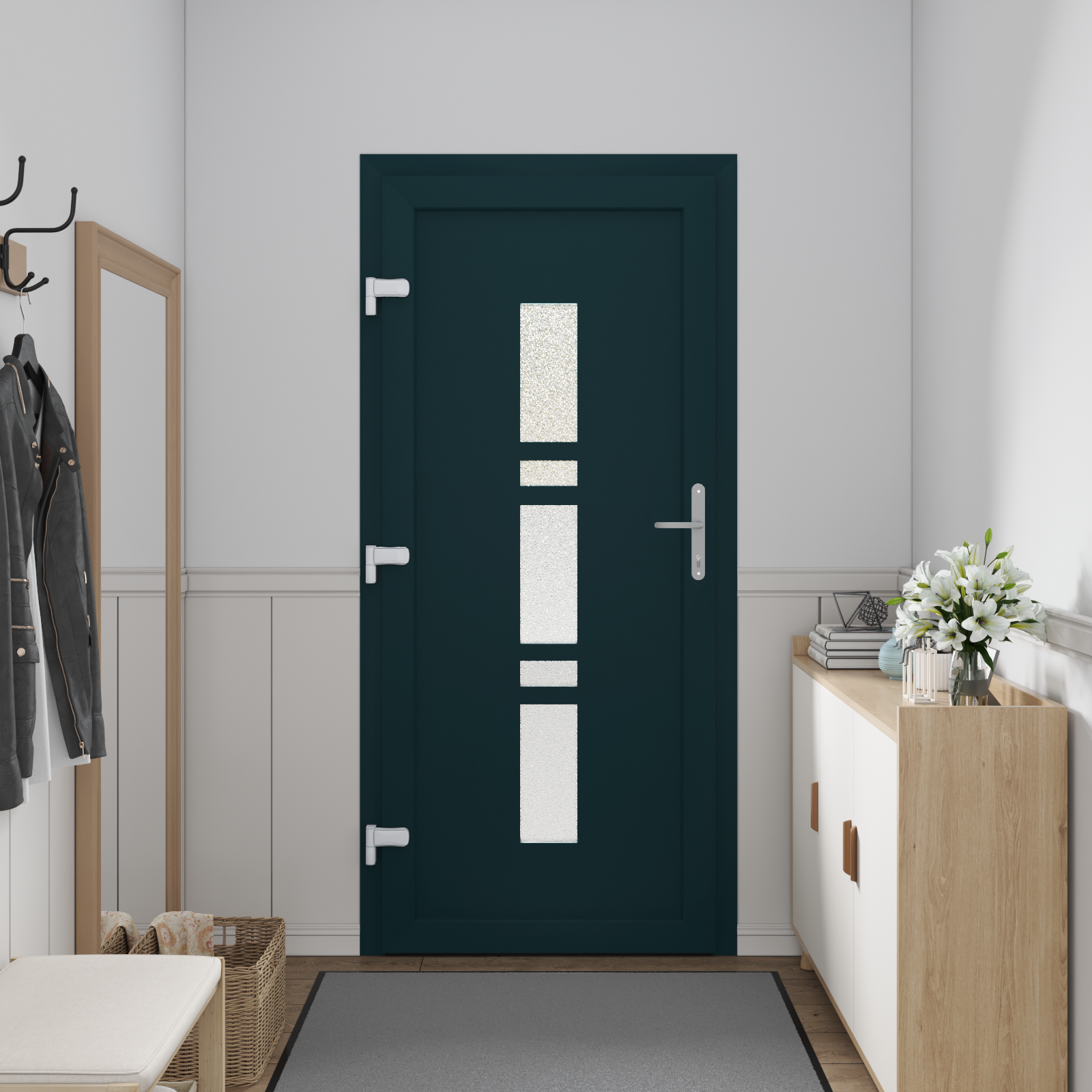 vidaXL Voordeur Antraciet 98 x 200 cm PVC