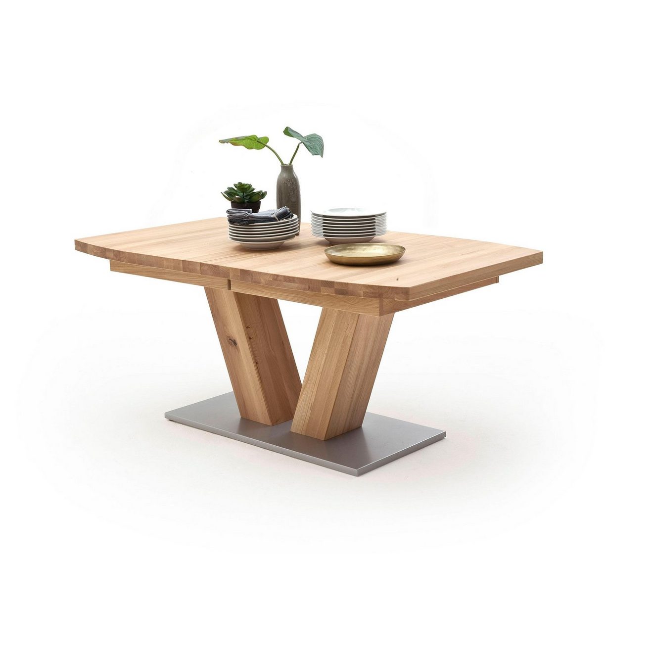 MCA furniture Eettafel Managua B Eettafel massief hout uittrekbaar