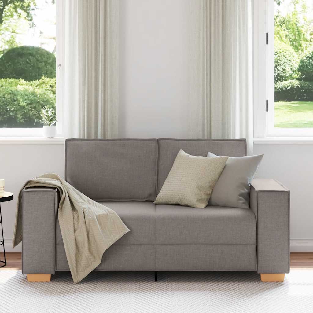 vidaXL 2-zitsbank Taupe 120 cm Stof