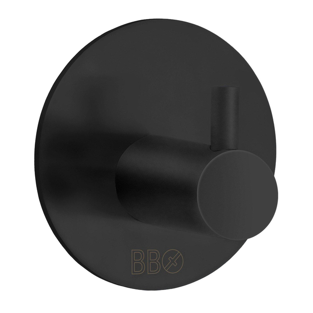 Smedbo Beslagsboden Handdoekhouder - 4.8x4.8x3cm - zelfklevend - RVS Mat Zwart BB1101