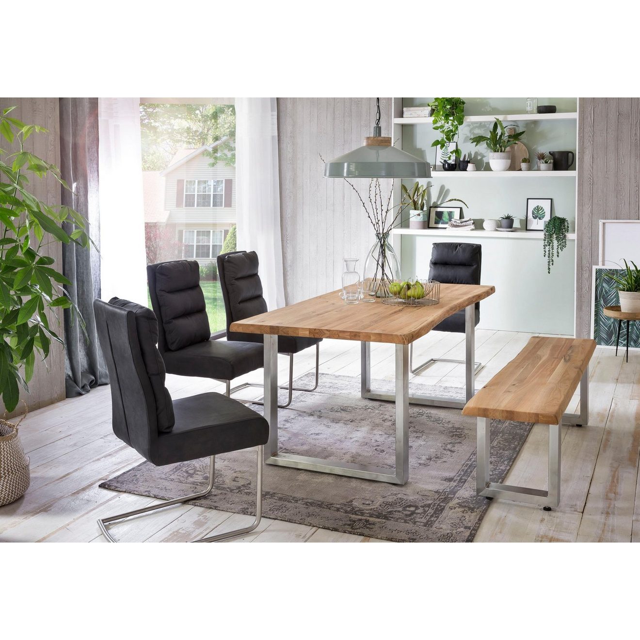 Home affaire Eettafel TRISTAN Massief eiken met boomrand