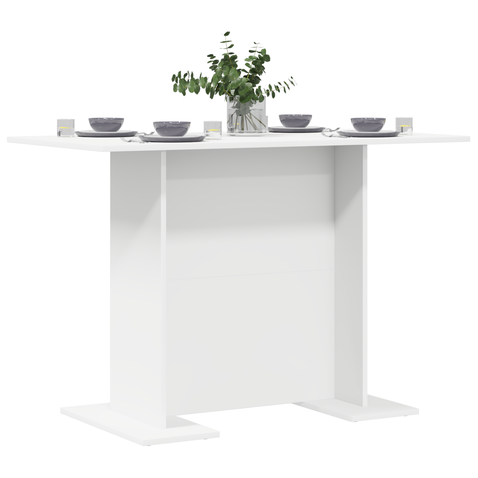 vidaXL Eettafel 110x60x75 cm bewerkt hout wit