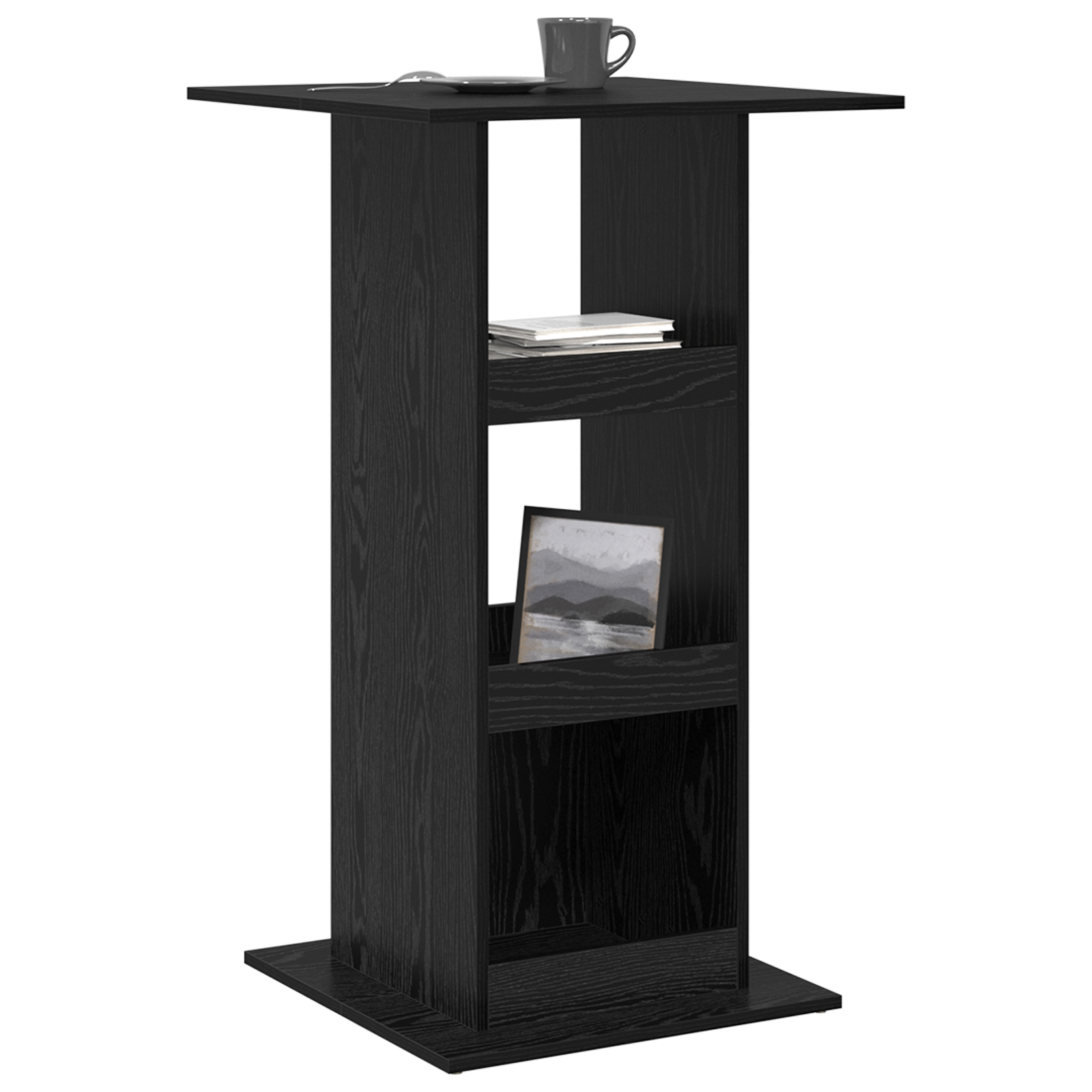 vidaXL Barkast met Opslag Zwart Eiken 60x60x102 cm Bewerkt Hout
