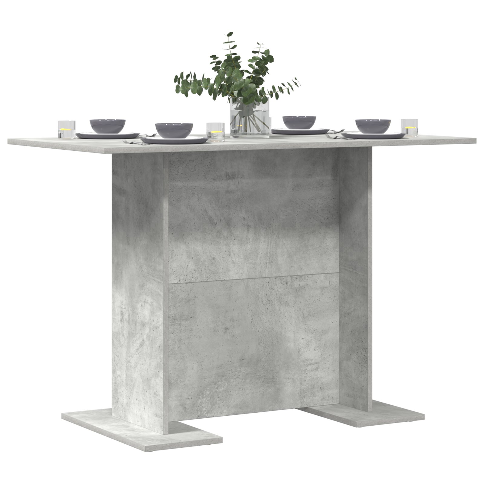 vidaXL Eettafel 110x60x75 cm bewerkt hout betongrijs