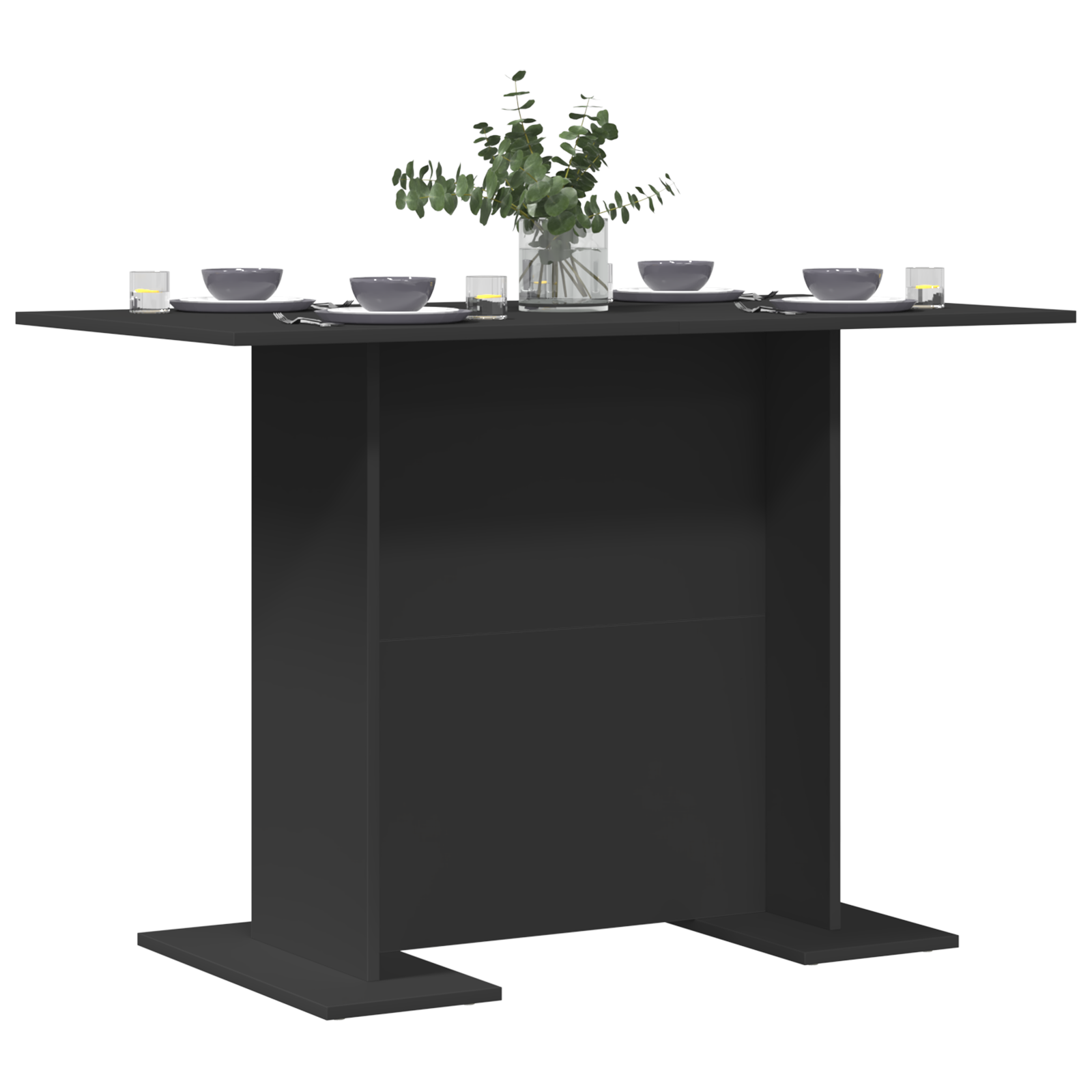 vidaXL Eettafel 100x60x75 cm bewerkt hout zwart
