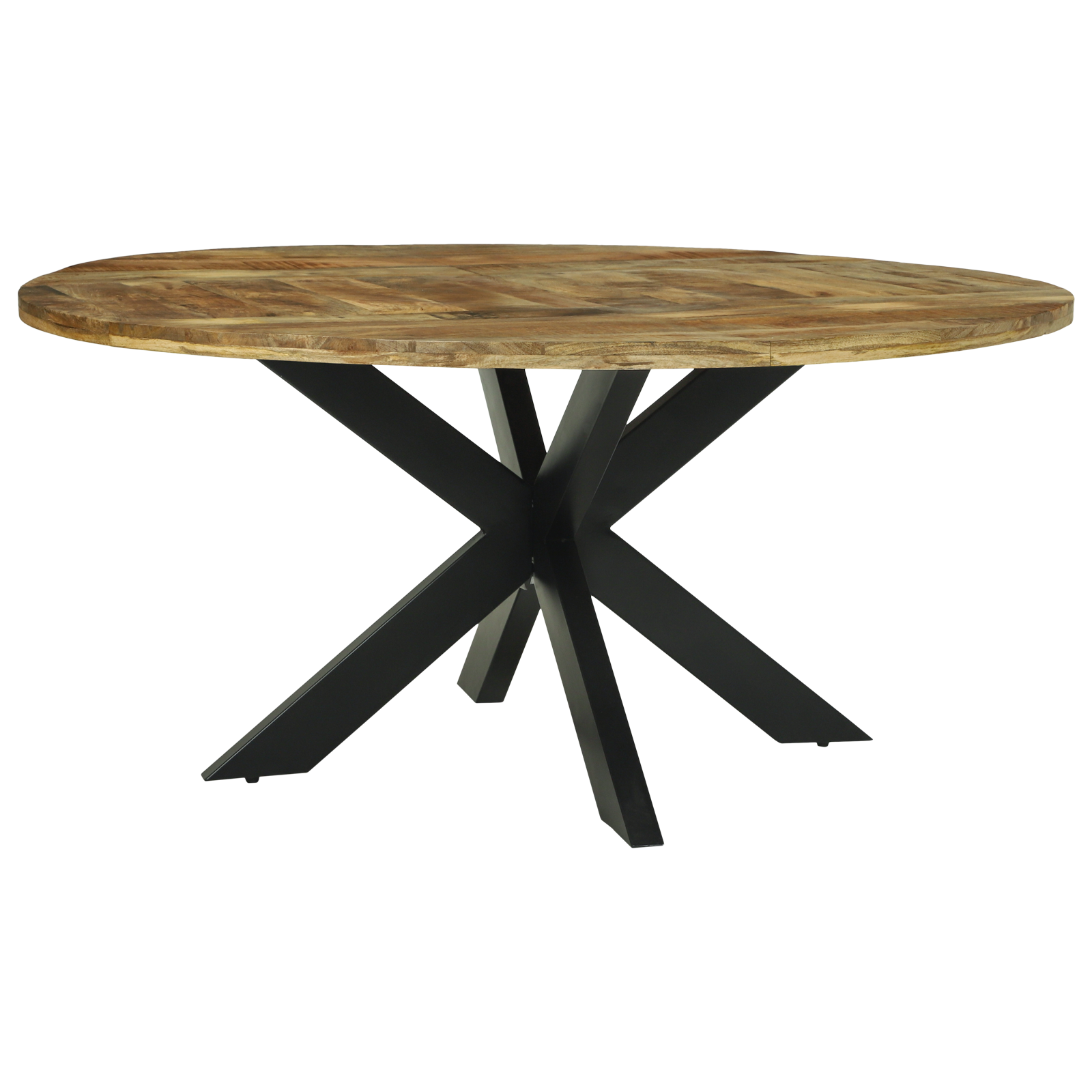 vidaXL Eettafel Rond Ø160x76 cm Massief Hout Ruige Mango
