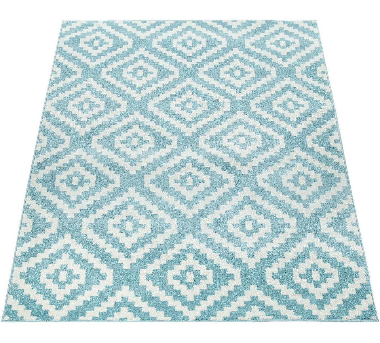 Paco Home Vloerkleed Stella 400 Korte pool, pastelkleuren, ruitendesign, woonkamer
