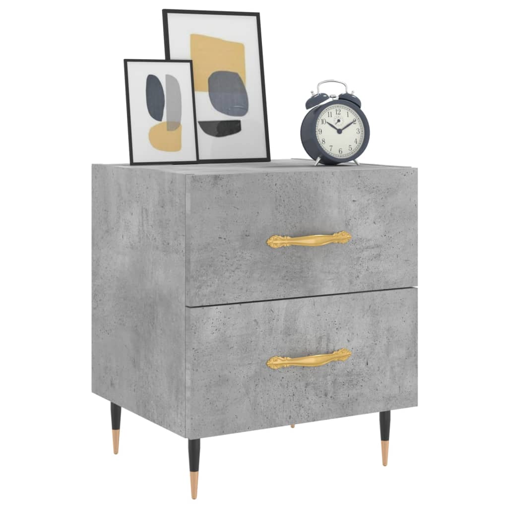 vidaXL Nachtkastje 40x35x47,5 cm bewerkt hout betongrijs
