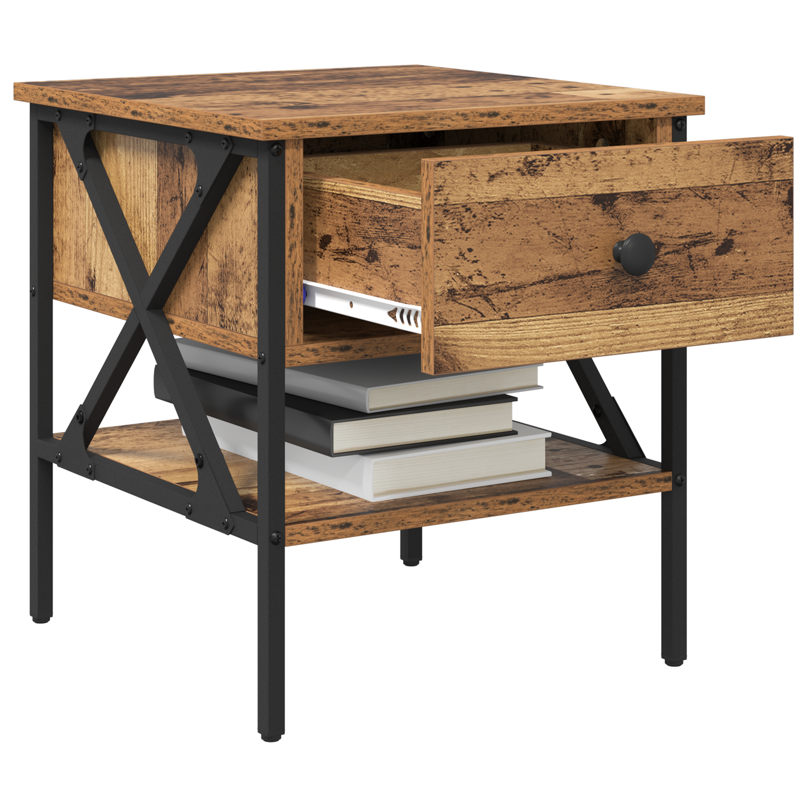 vidaXL Nachtkastje Oud Hout 40x42x45 cm Gefabriceerd Hout