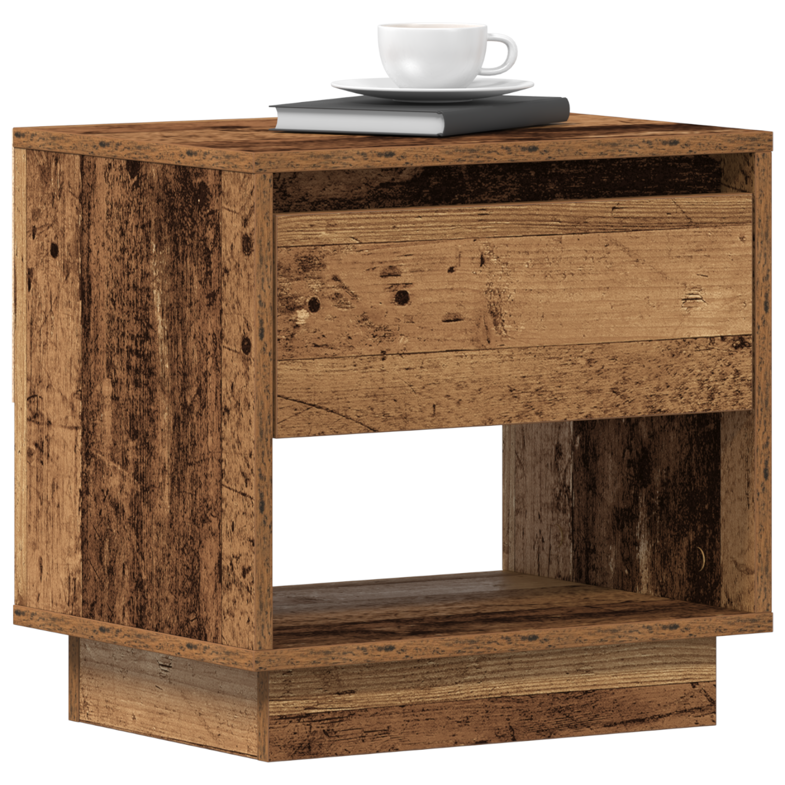 vidaXL Nachtkastje 45x34x44 cm bewerkt hout oud houtkleurig