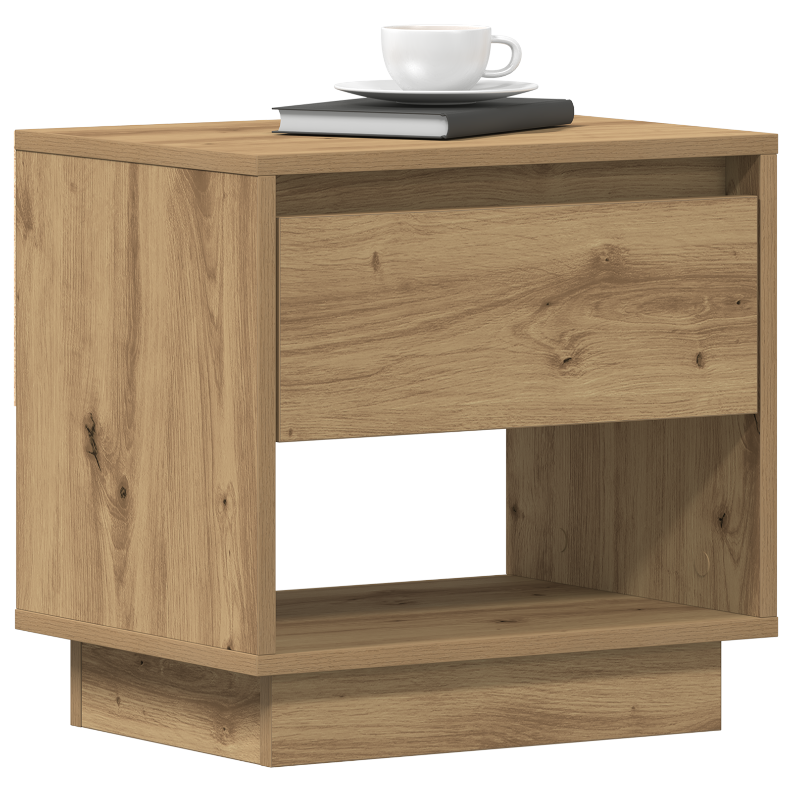 vidaXL Nachtkastje 45x34x46 cm bewerkt hout artisanaal houtkleurig