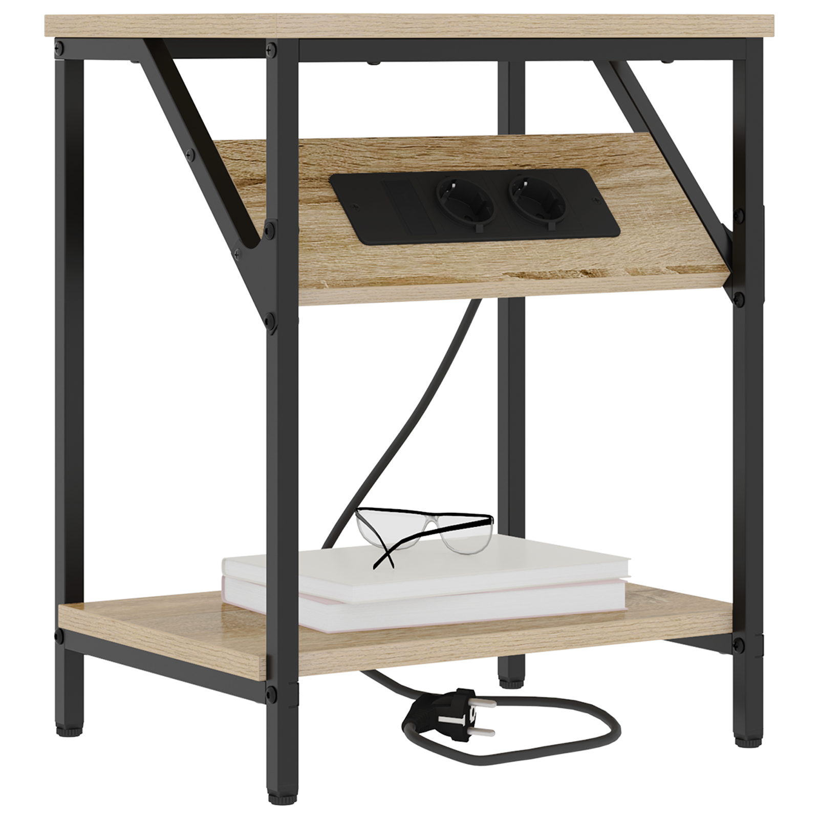 vidaXL Nachtkastje Sonoma eiken 38 x 30 x 48 cm Bewerkt hout
