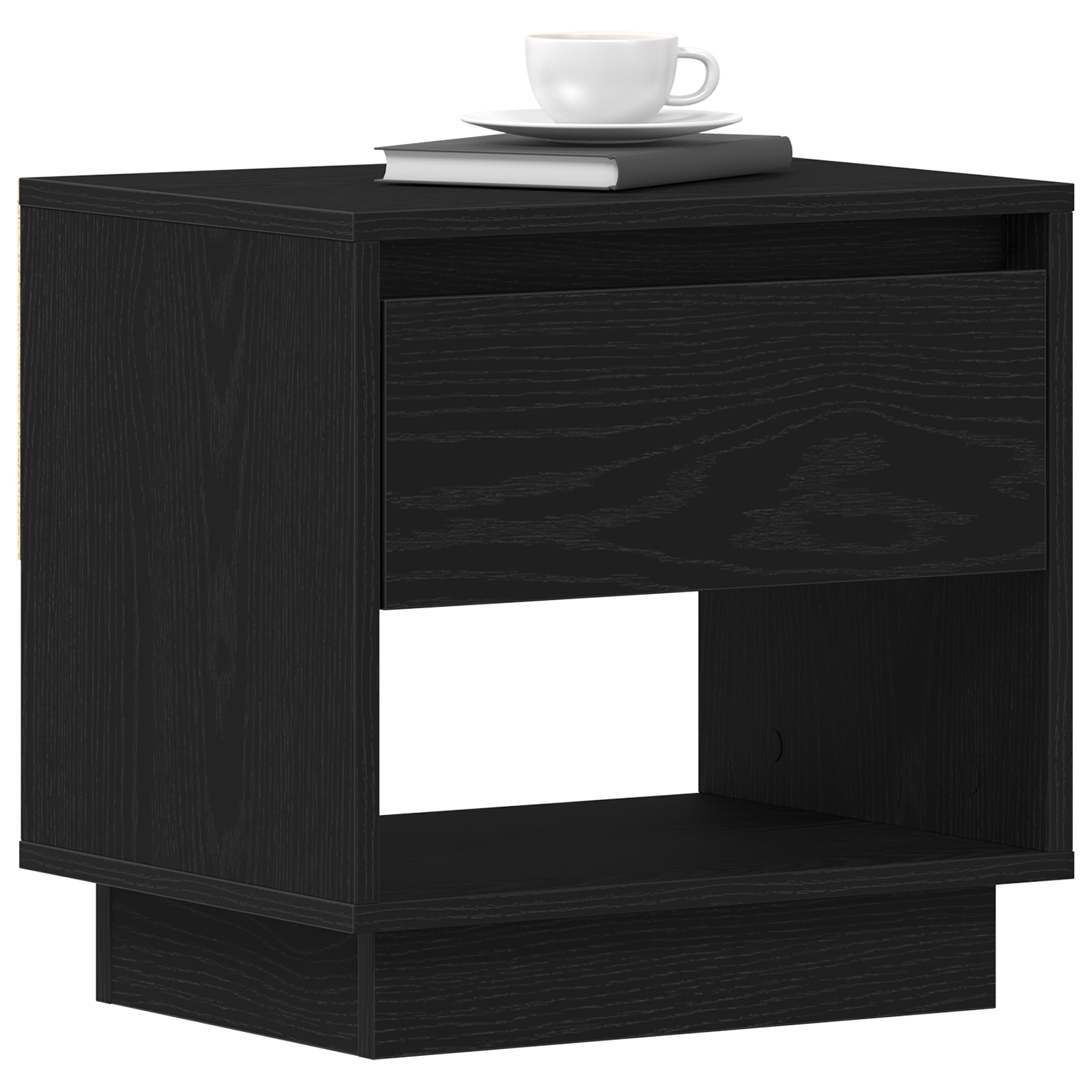 vidaXL Nachtkastje 45x34x48 cm bewerkt hout zwart eikenkleurig