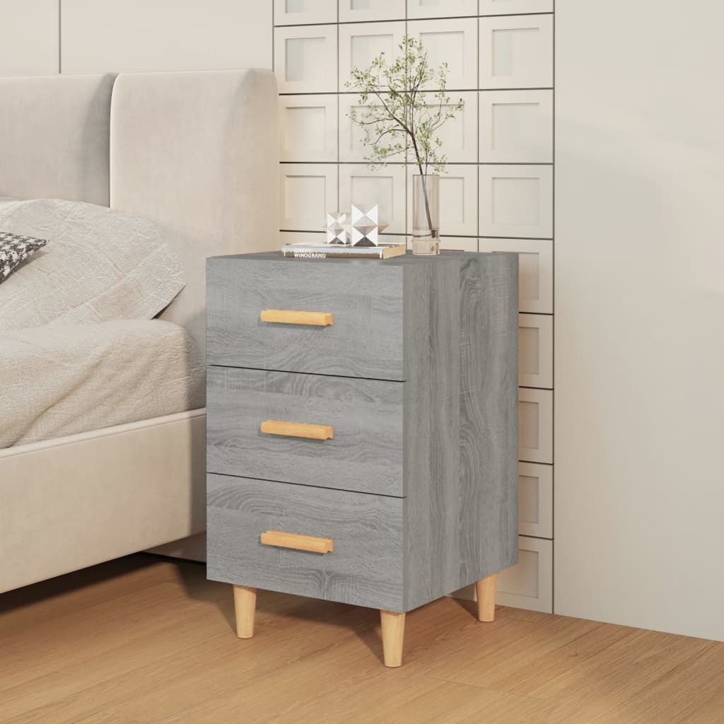 vidaXL Nachtkastje 40x40x66 cm bewerkt hout grijs sonoma eikenkleurig