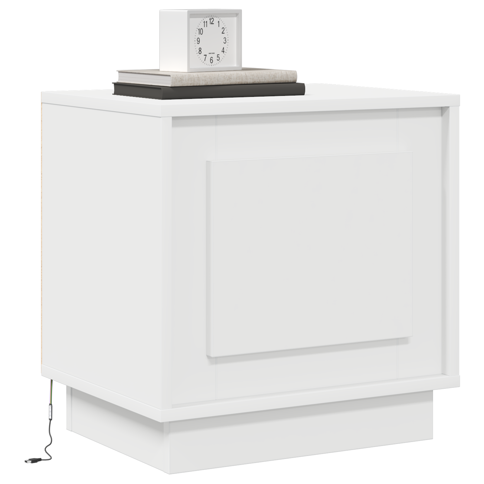 vidaXL Nachtkastje met LED's 44x34,5x45 cm wit