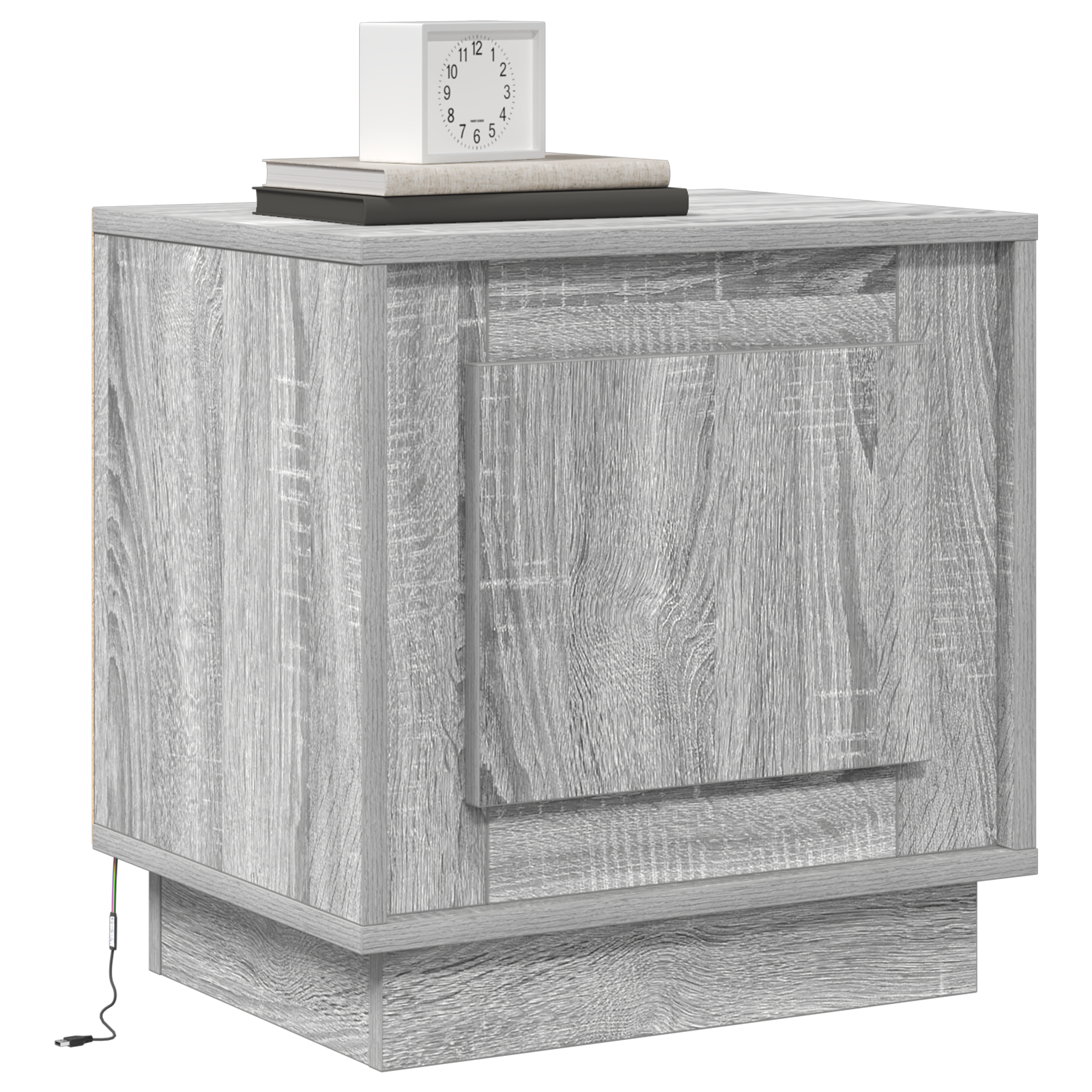 vidaXL Nachtkastje met LED's 44x34,5x45 cm grijs sonoma eikenkleurig