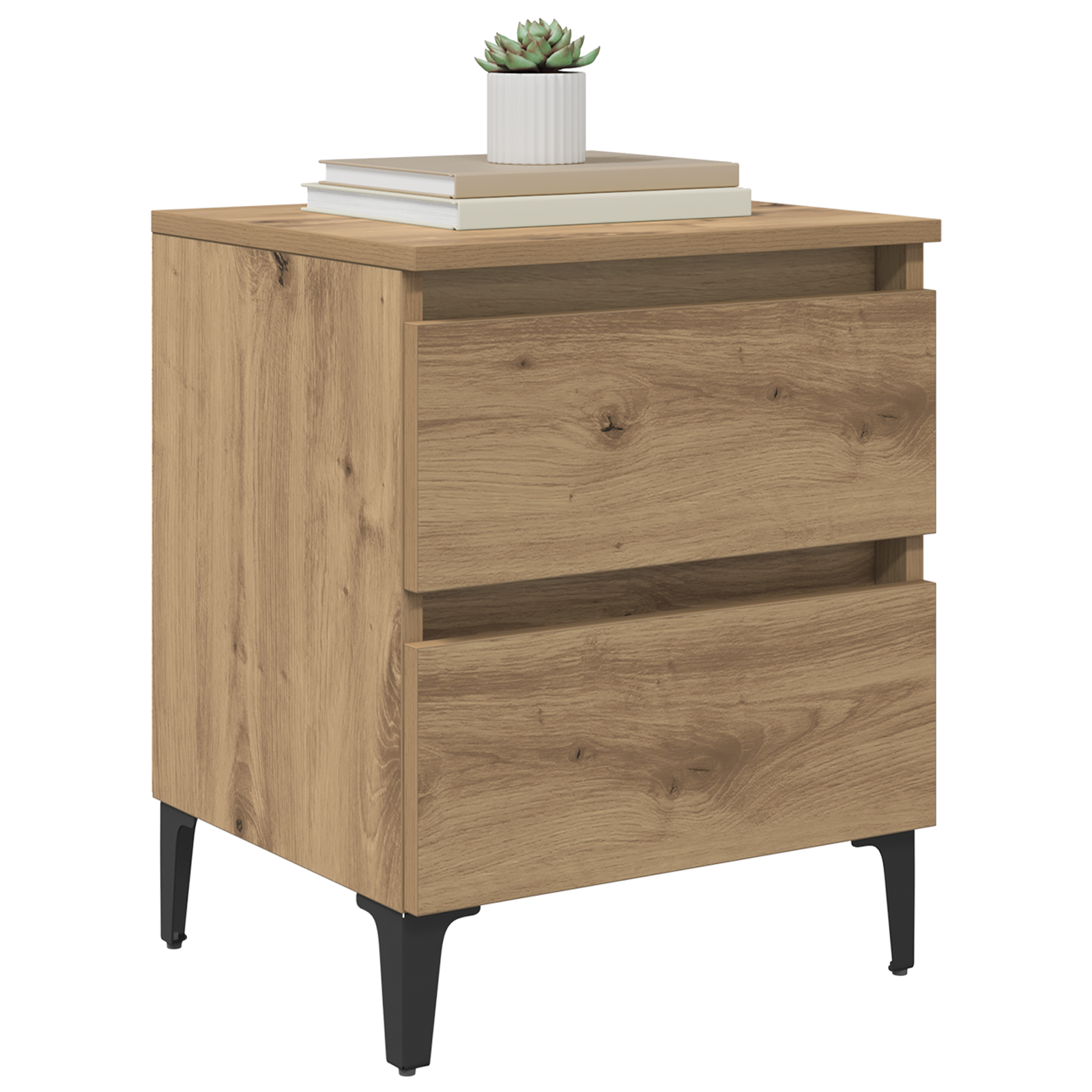 vidaXL Nachtkastje Ambachtelijk Eiken 40x35x50 cm Bewerkt Hout