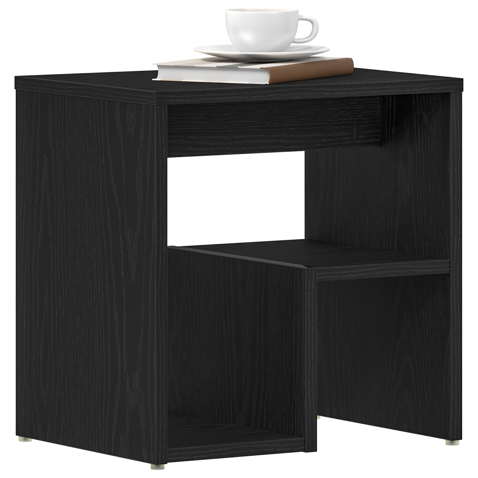 vidaXL Nachtkastjes 2 st 40x30x40 cm bewerkt hout zwart eikenkleurig